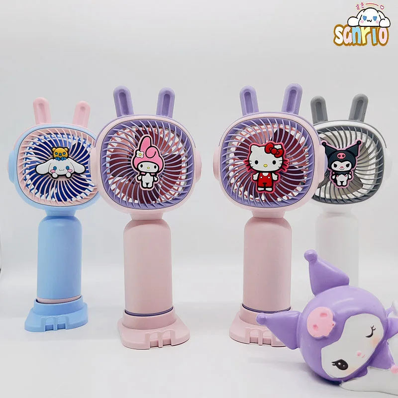 

Hello Kitty Sanrio Kuromi Cinnamoroll милый ручной маленький веер мультфильм Usb зарядка с подставкой для телефона веер для девочек аниме подарочные игрушки