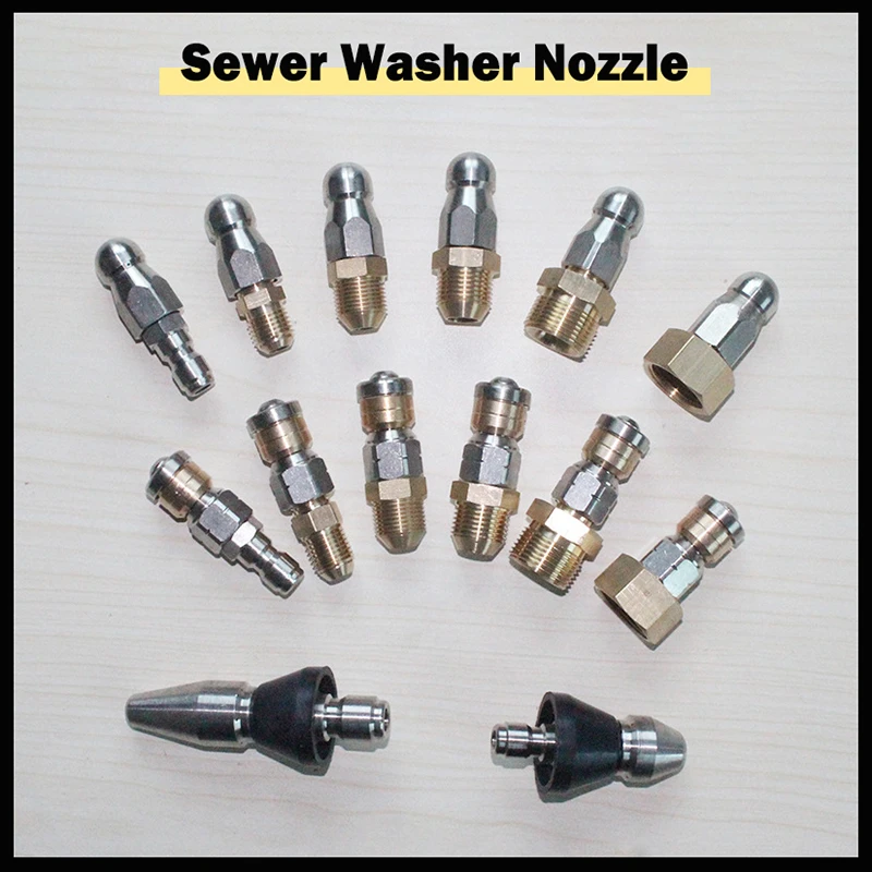1/4 3/8 Jetter Washer Nozzle Drain Sewer Dredge Cleaning Pipe Nozzle