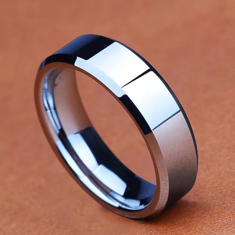 2024 Punk 8mm Stainless Steel Women Men Rings Smooth Surface Finger Rings Wedding Party Versatile Fashion Jewelry Accessories 6
