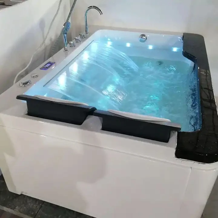 2 person  acrylic massage bathtub hotel luxury bath freestanding hydromassage 5