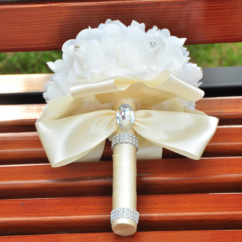 Bouquet Da Sposa Squisito Durevole Colori Vivaci Romantico Vibrante Fiori Da Sposa Multicolori Bouquet Da Damigella D'Onore Champagne