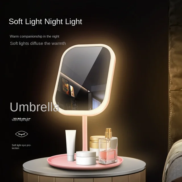 Miroir de vanité Led Intelligent réglable monochrome/lumière 3 couleurs miroir de vanité bureau lumière de remplissage miroir modèle de charge à une touche 1