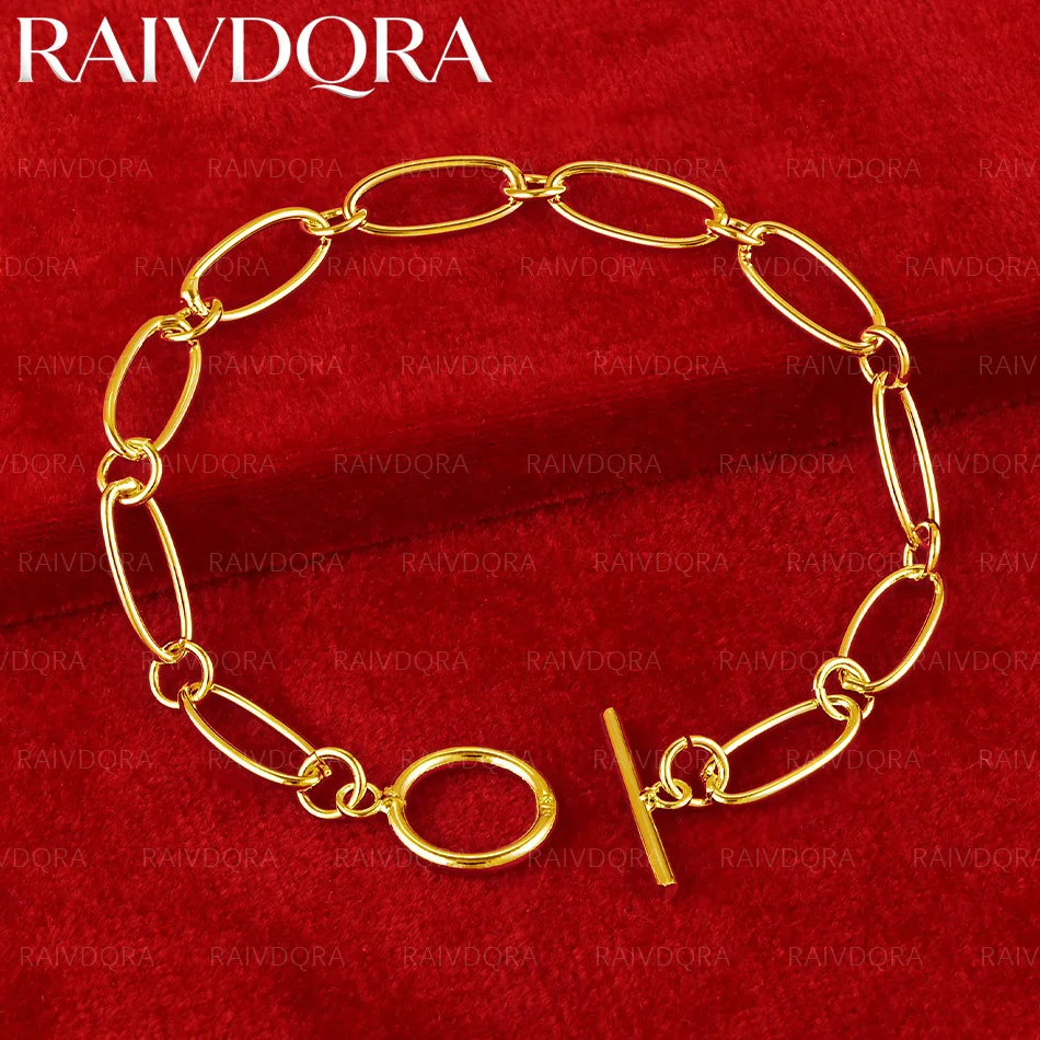 18K Gold Plated Geometric Buckle Bracelet for Women's Fashion Jewelry