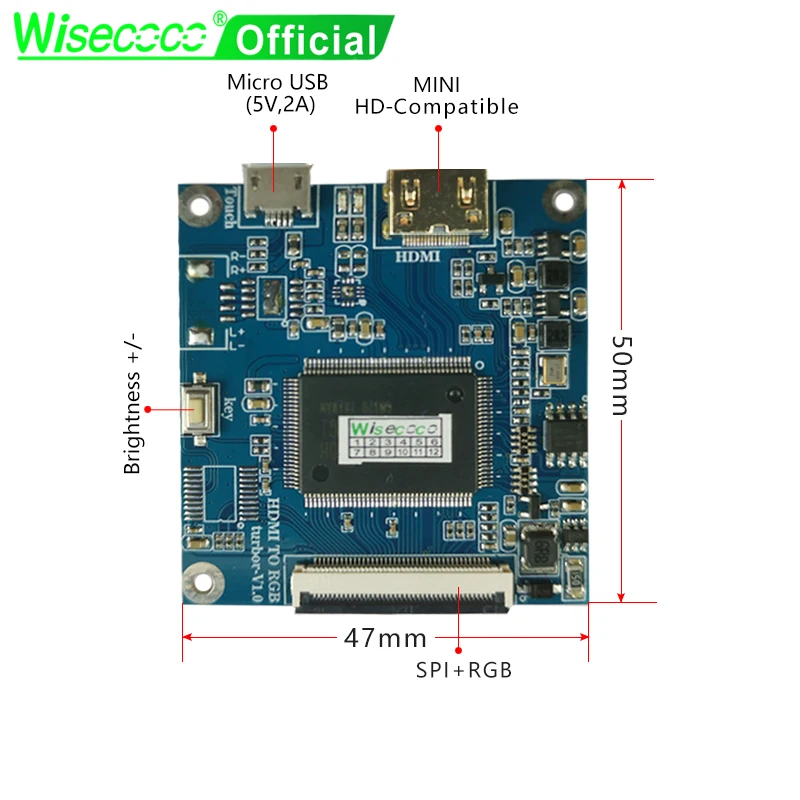 Wisecoco-display Tft Lcd Ultrawide para Veículo Elétrico Interface para Painel Máquina de Café Spi Rgb 320x960 St7701s 46 Polegadas - Imagem 5
