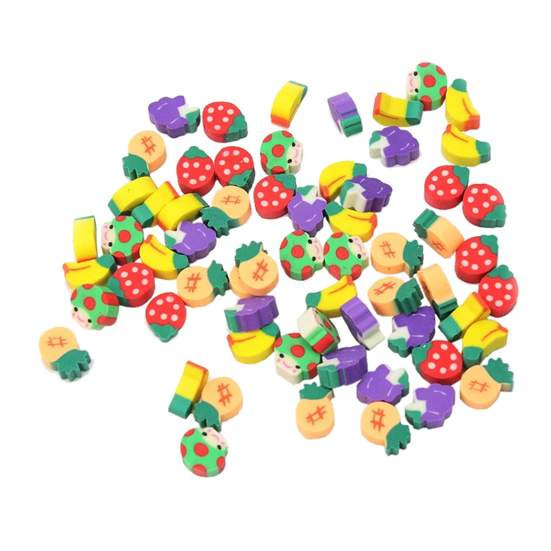 Pencil Eraser Eraser Pen Plasticine Eraser Eraser Refillable Pen Biscuit Eraser Kneadable Eraser Retractable Eraser 100 Pcs Cute Fruit Cuisine Shape Rubber Eraser Student Learning Stationery for Child Creative Gift Kids Eraser Novelty Erasers
