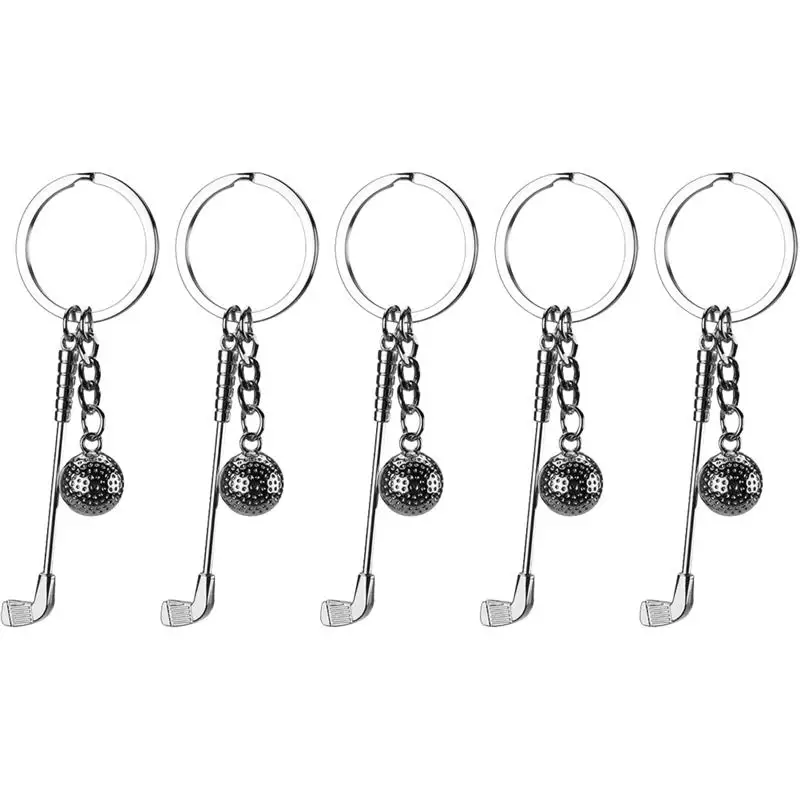 

Key Golf Ball Golfs Sports Pendant Ring Gift Lover Backpack Club Chains Hanging Decor Party Split Keyring Favors Cart Decorative