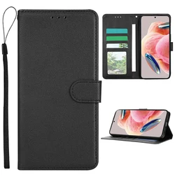 Leather Wallet Case with Card Slot and Photo Frame Stand, Magnetic Flip Design - Note 13 Pro Plus 5G (Black)