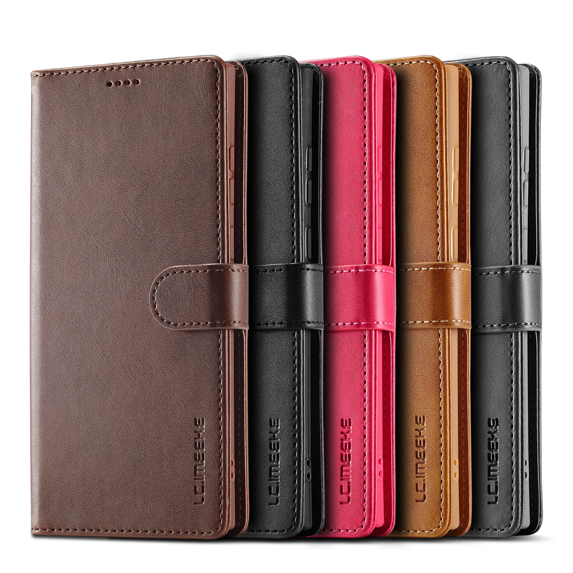 Luxury PU Cowhide Leather Phone Case with Anti-Drop Flip Cover