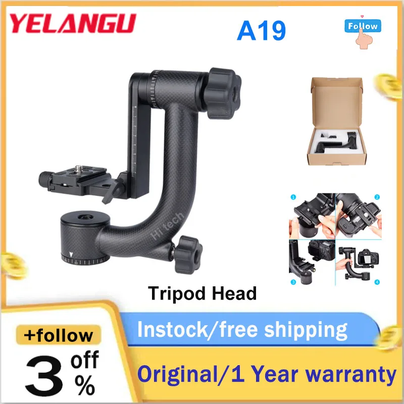 YELANGUA19PhotographyCameraStabilizerCarbonFiber360PanoramicVideoCameraGimbalTripod