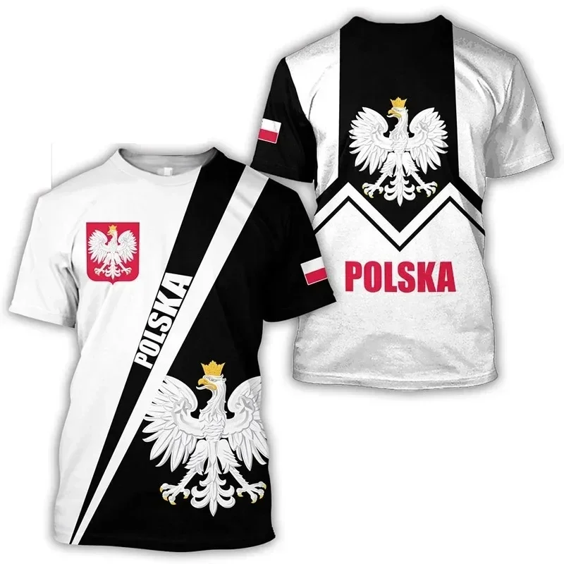 

New Summer Fashion Polska Flag DIY Name Women and Men Print 3d T-shirt Casual Short Sleeve Ventilate Loose Customization Tops