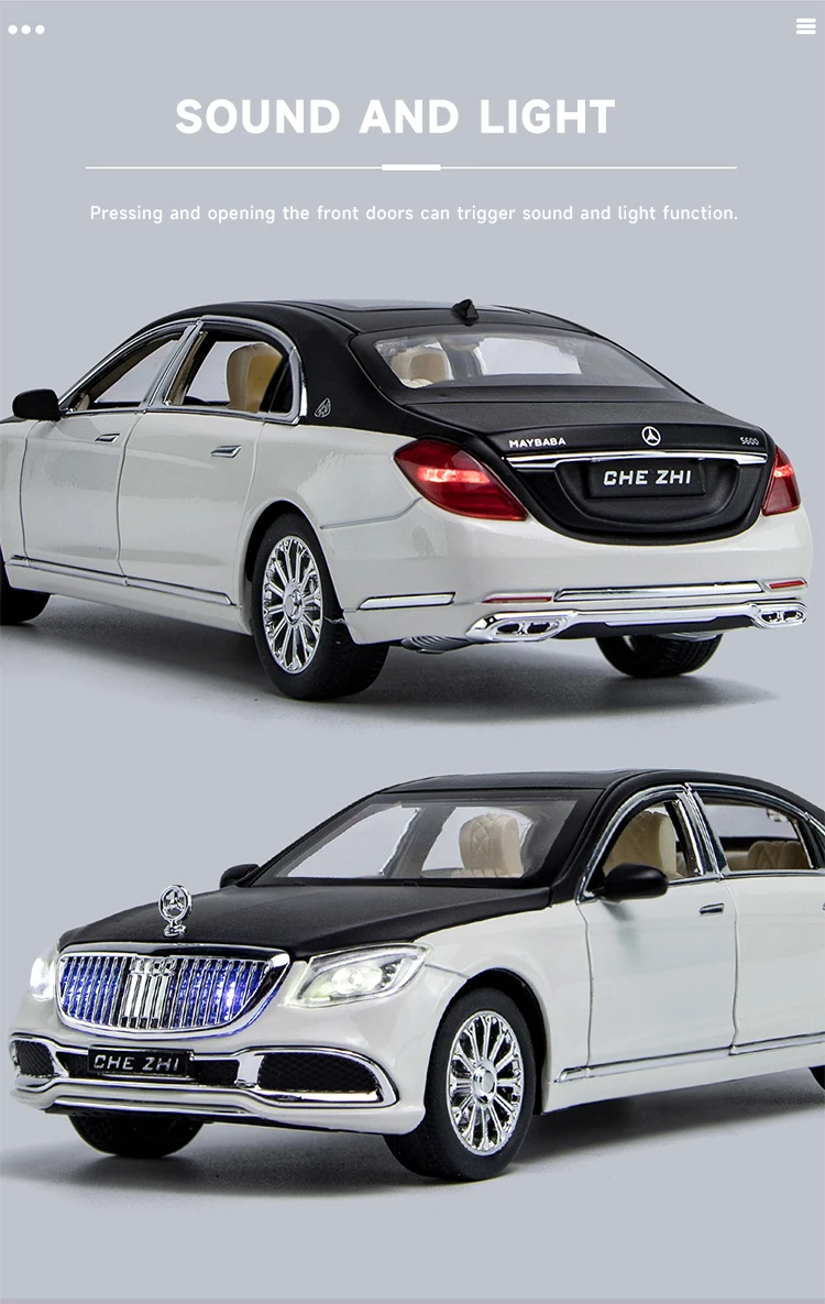 1:24 Mercedes Benz Maybach Car Models Alloy Diecast Toy Vehicle Doors Openable 22 1:24 Mercedes Benz Maybach Car Models Alloy Diecast Toy Vehicle Doors Openable