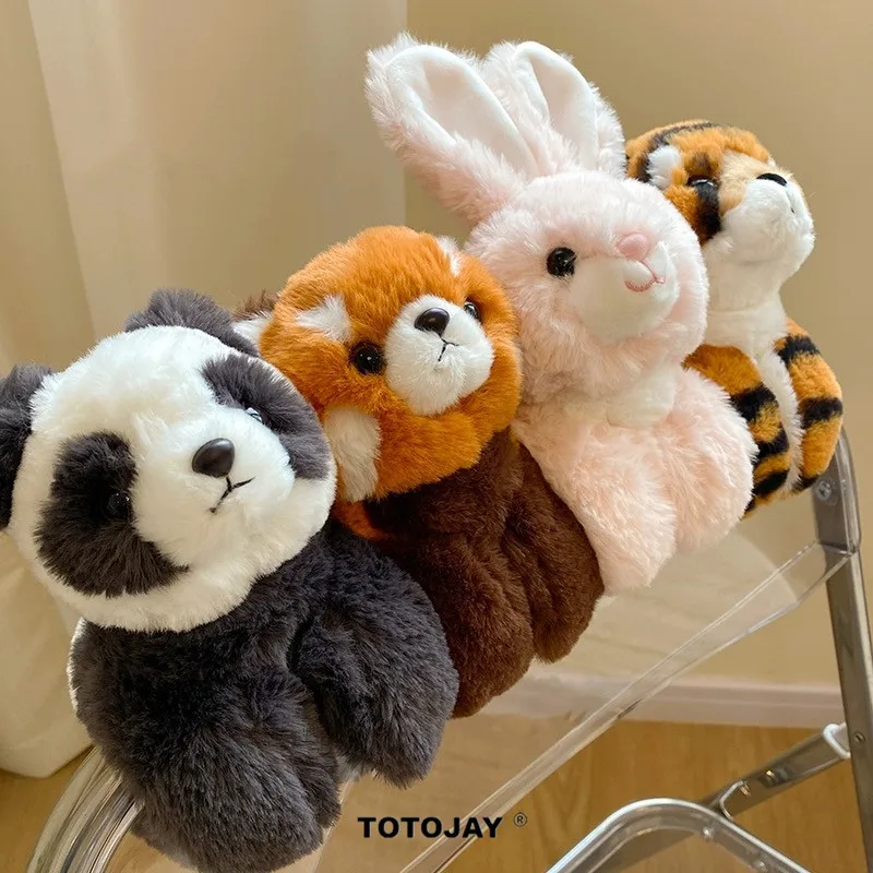 

Lovely Animal Slap Snap Wrap Wristband Bracelet Bunny Panda Tiger Raccoon Plush Hand Ring Wristband Kids Toys Elegant Gift