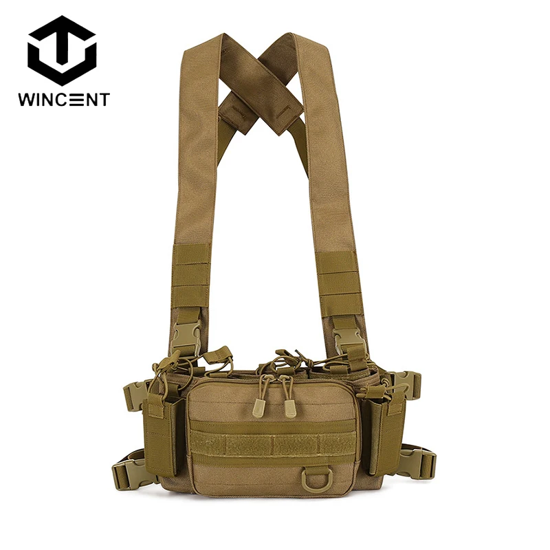 

Тактическая нагрудная сумка WINCENT, военная сумка с системой Molle, охотничьи аксессуары, сумка на пояс, многофункциональное уличное снаряжение, Черная