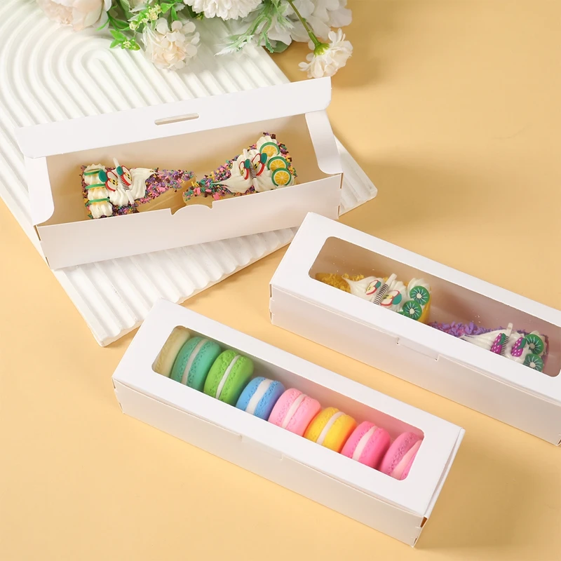 12Pcs Macaron Boxes with Clear Window, Transparent Cookie Packaging Gift Box for Macaro... - SKU MBW02132 - UGI Packaging