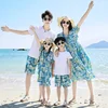 Parent-child Matching Beach Couple Daughter Same Dress Father Son Shirts SetClothes Summer Vacation Look Family Clothing Mother 4