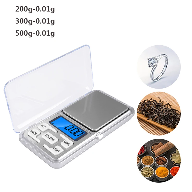 

Precision Mini Digital Scale Electronic Pocket Scale Gram Scales Balance for Gold Jewelry 0.01g Accuracy 200g/300g/500g