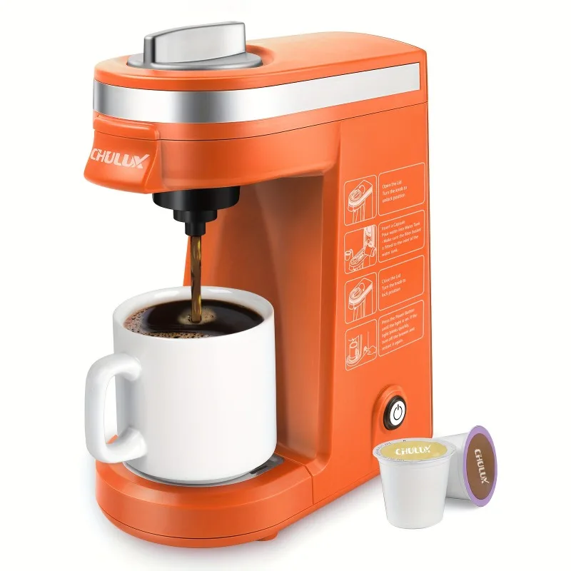 

1pc Brew Delicious Coffee In Seconds With Single Serve Coffee Maker - 12oz Fast Brewing, Auto Shut-Off, And One-Button Operation