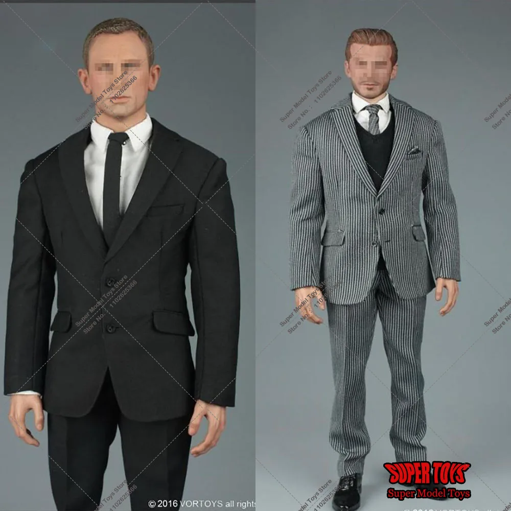 

VORTOYS V1005 1/6 Scale Black Grey Color British Gentleman Suit Male Soldier Clothes Set Fit 12'' Action Figure Body Dolls