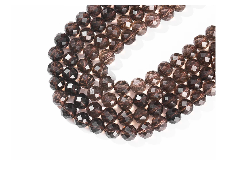 7A Naturstein Facettierte Rauchquarzperle Runde lose Distanzperlen für Schmuckherstellung Diy Halskette Armband Zubehör finden – Detail 11