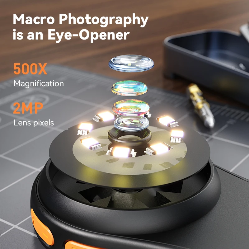 2.0inch 500X Digital Microscope with Magnifying Glass