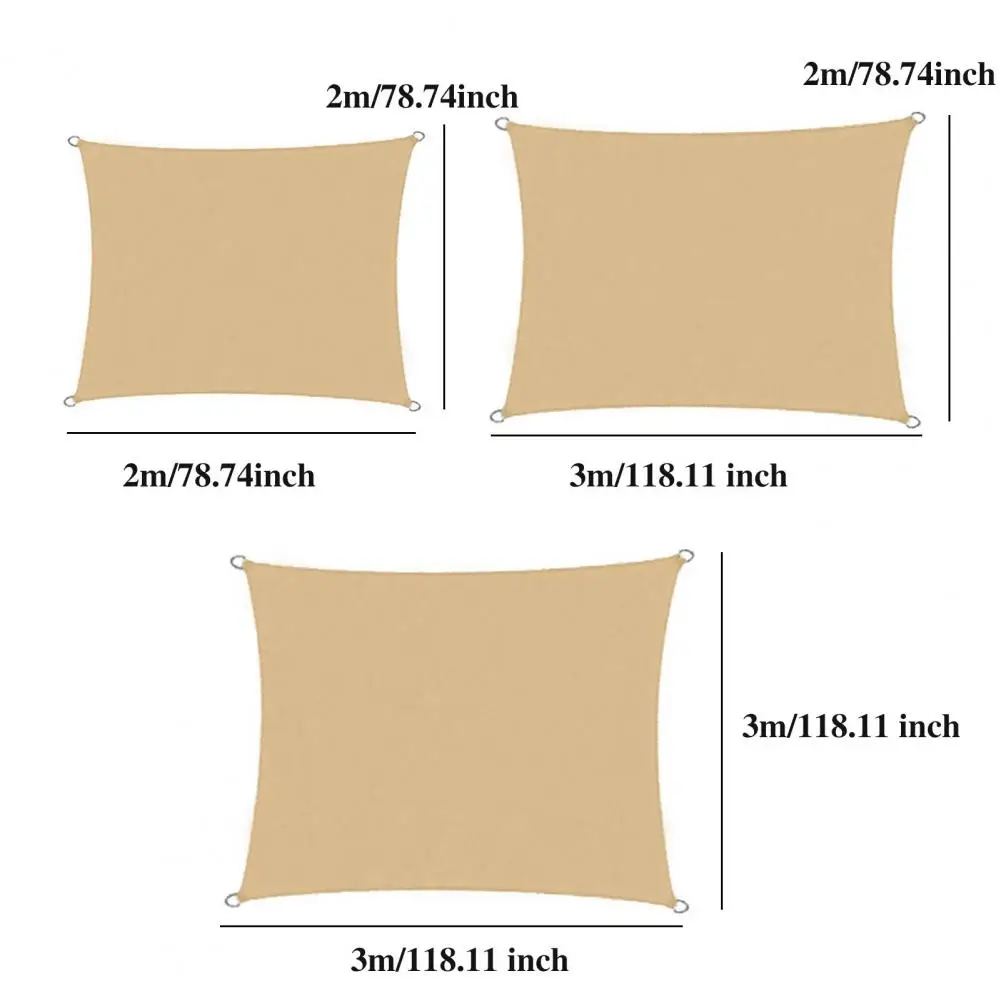 Outdoor Sun Shade Sail Windproof Rope UV Blocking Rectangle Canopy Permeable Breathable Heavy Duty Deck Backyard Patio Shad