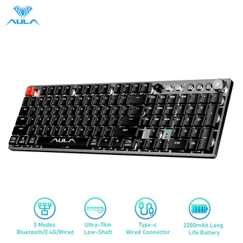 AULA F2090 Wireless Mechanical Keyboard Ultra Thin 104 Keys Support Bluetooth 5 0 Type c