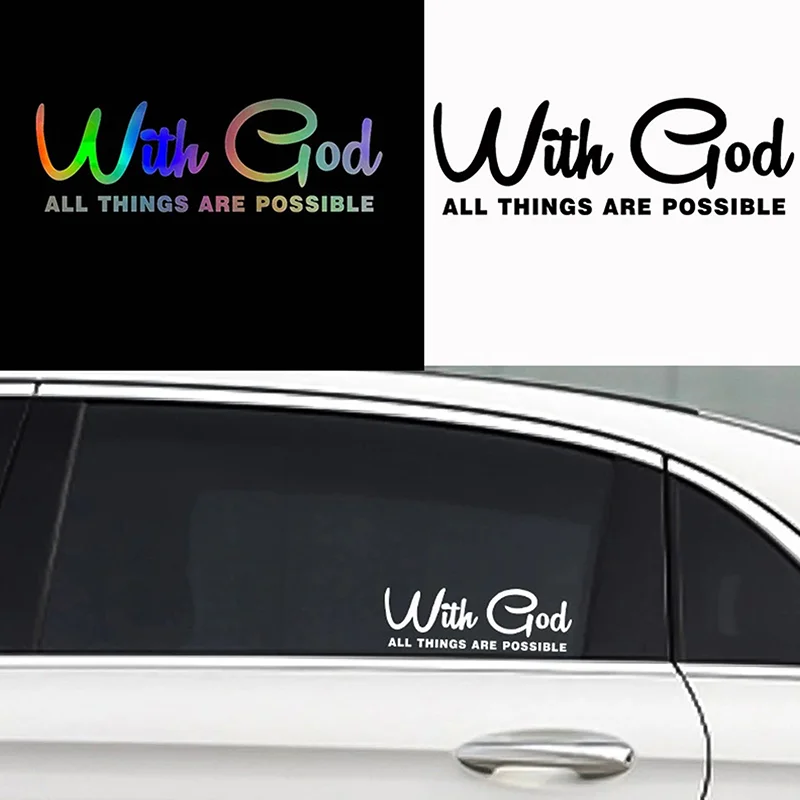 〔DD329〕With God All Things Are Possible Car Sticker Waterproof Vinyl Decal Car Accessories Decor