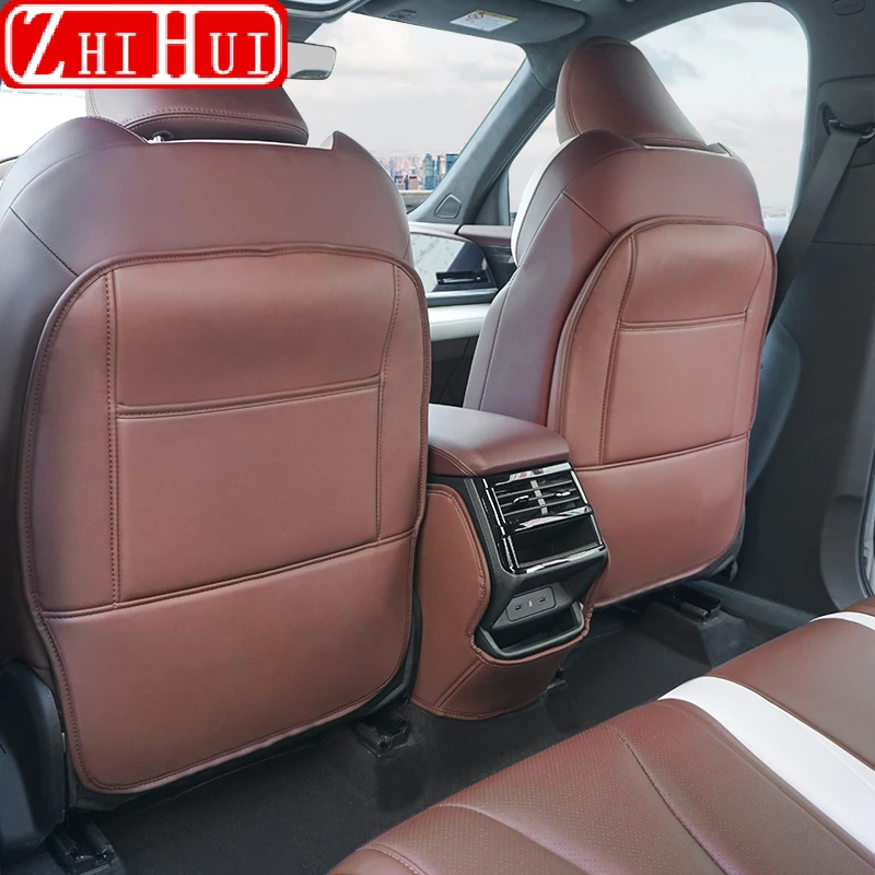 For Geely Monjaro KX11 Car PU Leather Anti Kick Mat Pad Anti-kick Protector Mats Seat Back Protector Auto Accessories car seat protector