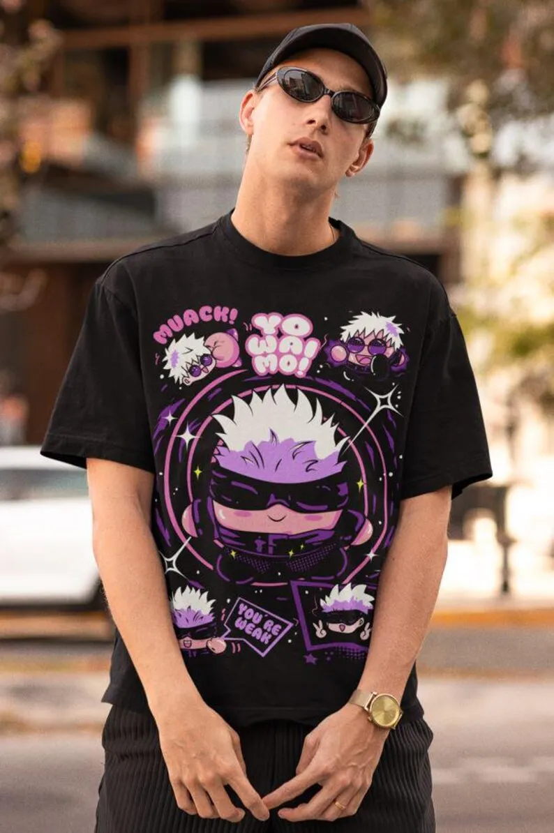 Jujutsu Kaisen Gojo Satoru Anime Graphic T-Shirt - 100% Cotton, Humorous Gift