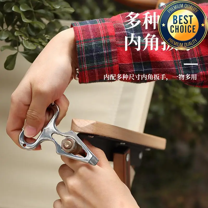 Outdoor camping supplies stainless steel EDC self-defense spike wrench multifunctional tool portable bottle opener
