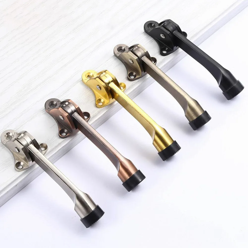 Door Stopper Mute Zinc Alloy Foot-Operated Lever 1pc