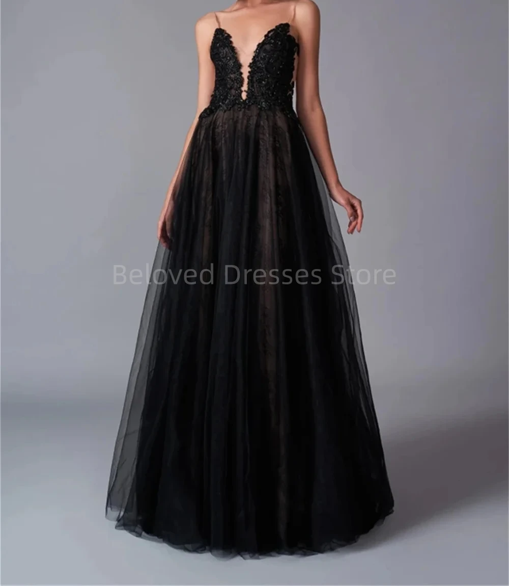 

Sexy Deep V Neck Bridal Dresses For Women Classic Lace Print Floor Length Gown 2023 Simple Party Dresses Vestidos De Noche