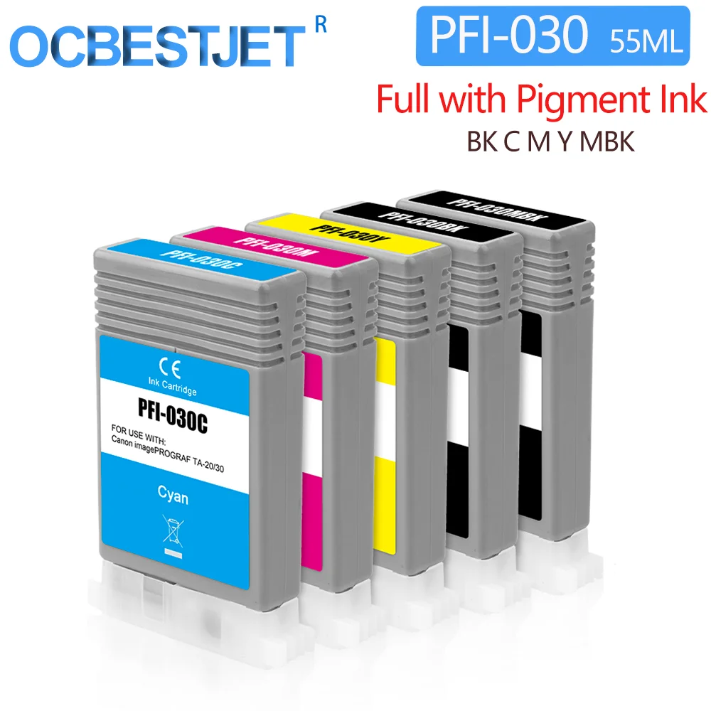 

OCBESTJET PFI-030 PFI030 Compatible Ink Cartridges For Canon Image Prograf TA20 TA30 Full with Pigment Ink With Stable Chip