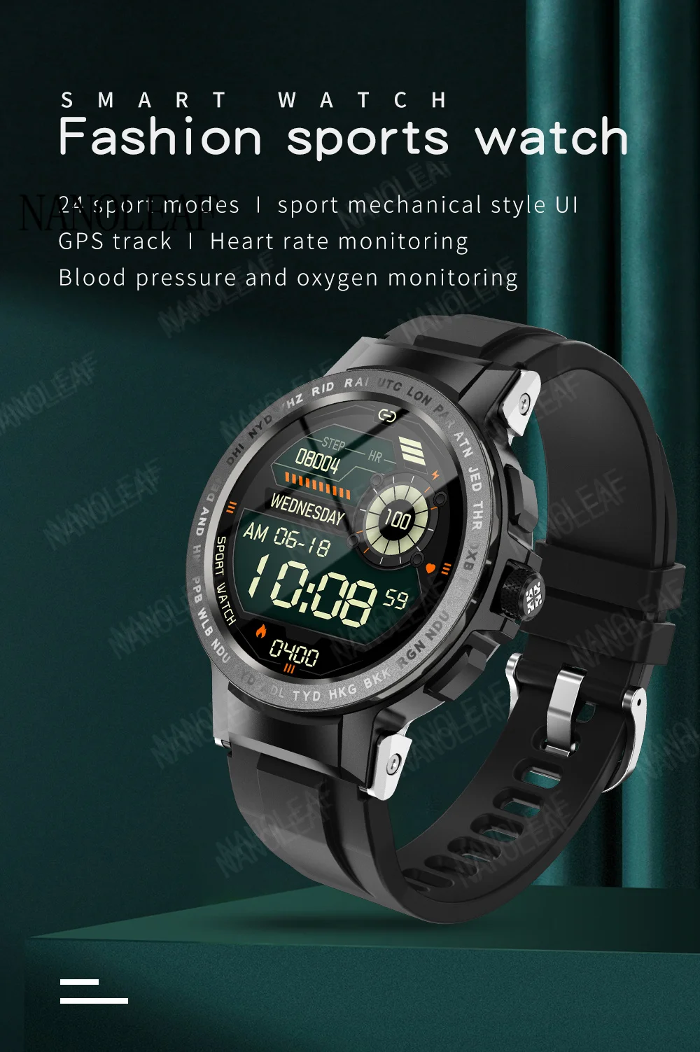 E19 Smart Watch Men'S Multiple Sports Modes With Gps Positioning Incoming Call Vibration Reminder Message Storage Wristwatches