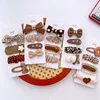 4/8pcs Korean Coffee Color Hair Pin Bow Knit Fabric Princess Hair Clips for Children Baby Girls Headwear Kids Hair Accessories 4