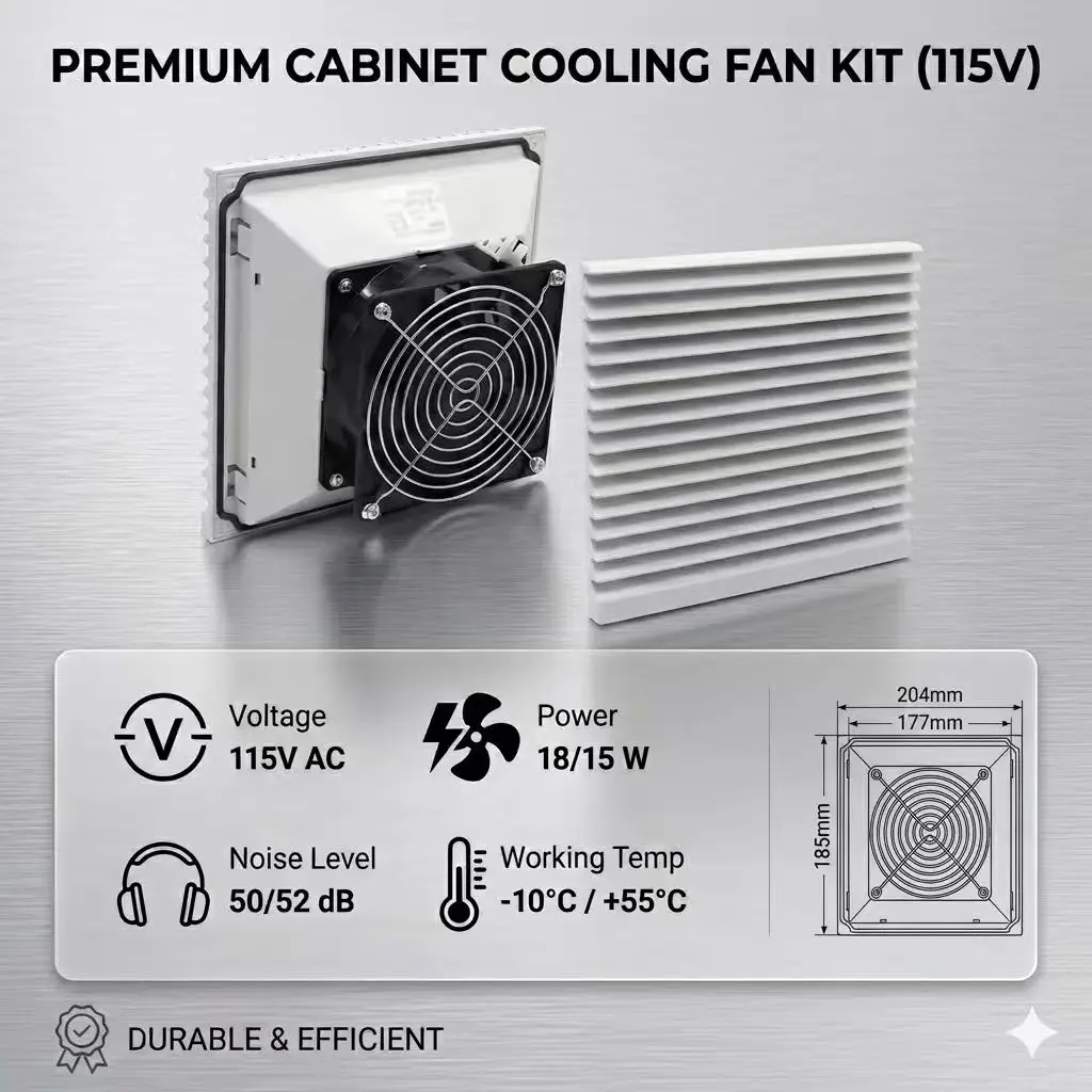 115V 230V 팬, 캐비닛 환기 배기 흡입 냉각 시스템 유닛(셔터 필터 포함) AC 115/230V