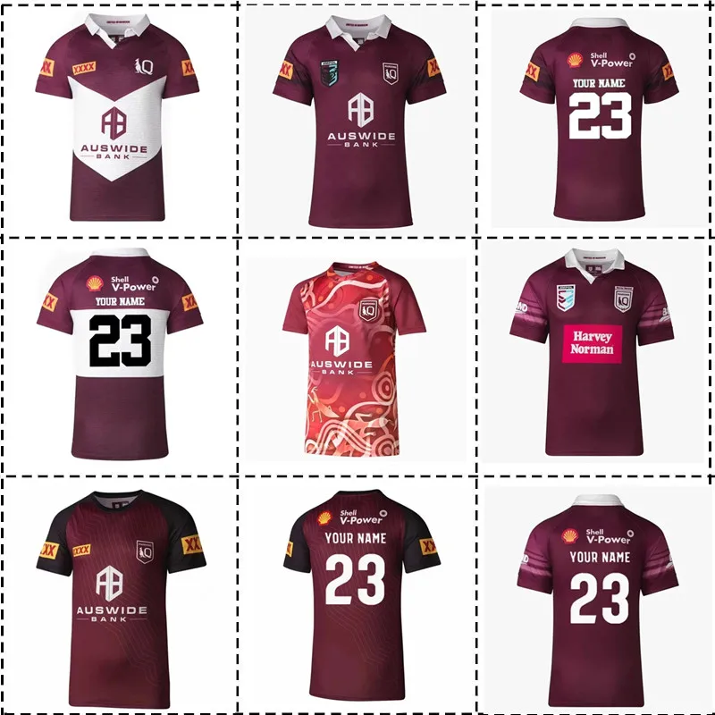 

2023 Queensland Maroons Home / Indigenous / Training / Polo / Singlet Mens Rugby Jersey Size:S-5XL （Print Custom Name Number）