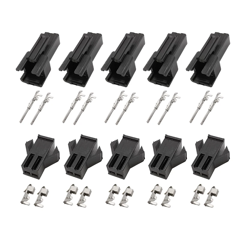 10/20 ชุด JST SM 2.54mm Pitch 2 ขาชายหญิงปลั๊กพลาสติกและโลหะ CRIMPING Terminal CONNECTOR 1