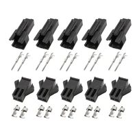 10/20 ชุด JST SM 2.54mm Pitch 2 ขาชายหญิงปลั๊กพลาสติกและโลหะ CRIMPING Terminal CONNECTOR 1
