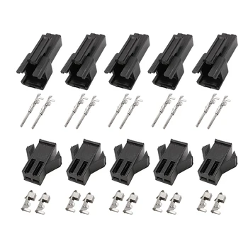 10/20 ชุด JST SM 2.54mm Pitch 2 ขาชายหญิงปลั๊กพลาสติกและโลหะ CRIMPING Terminal CONNECTOR 1