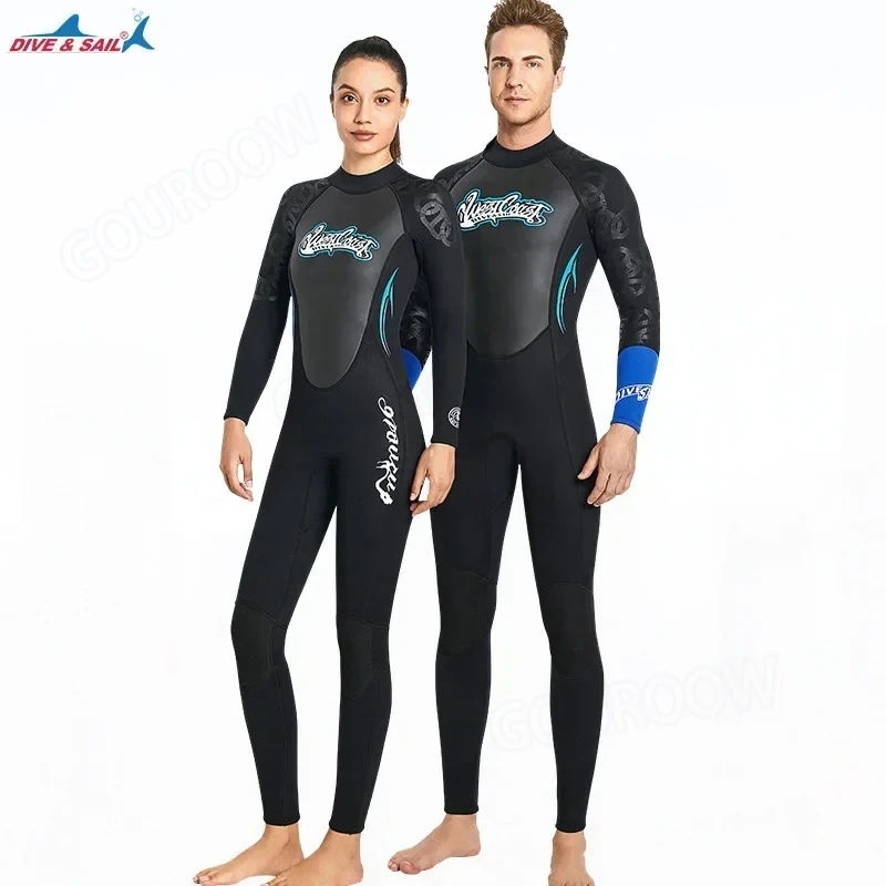 

3MM Wetsuit Neoprene Wetsuist Men One-piece Surfing Diving Suit Long-sleeve Warm Women Full Body Swimsuit Scuba Snorkeling