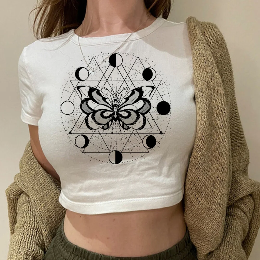 

Butterfly 90s aesthetic trashy yk2 crop top Woman yk2 cute graphic korean fashion cropped