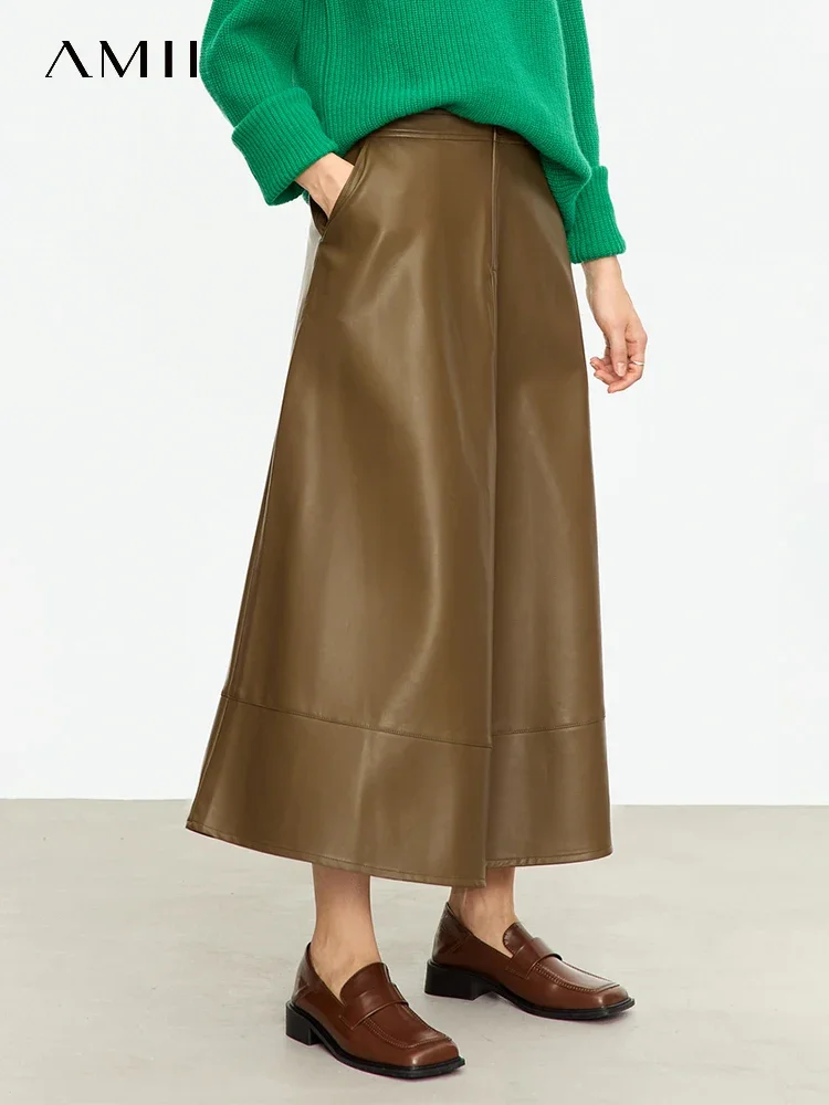 AMII Minimalist Fashion Women Skirt 2023 Autumn New Loose