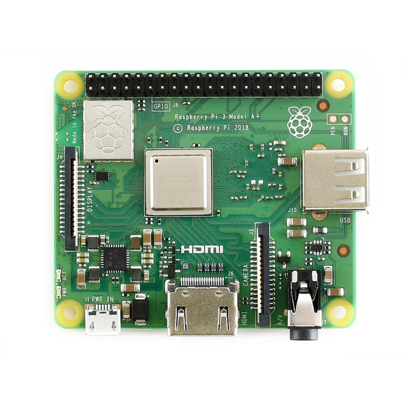 최신 라즈베리 파이 3 모델 A + RPI 3 A 플러스, 지지대 와이파이 2.4GHz 및 블루투스 4.2, 512MB ARM 1.4GHz ARM Cortex-A53