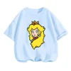 Kids Clothes Cartoon Tops Marios-bros Princess Peach T Shirts For Girls T Shirt Children's Short Sleeve T-shirt Baby Casual Tees 3