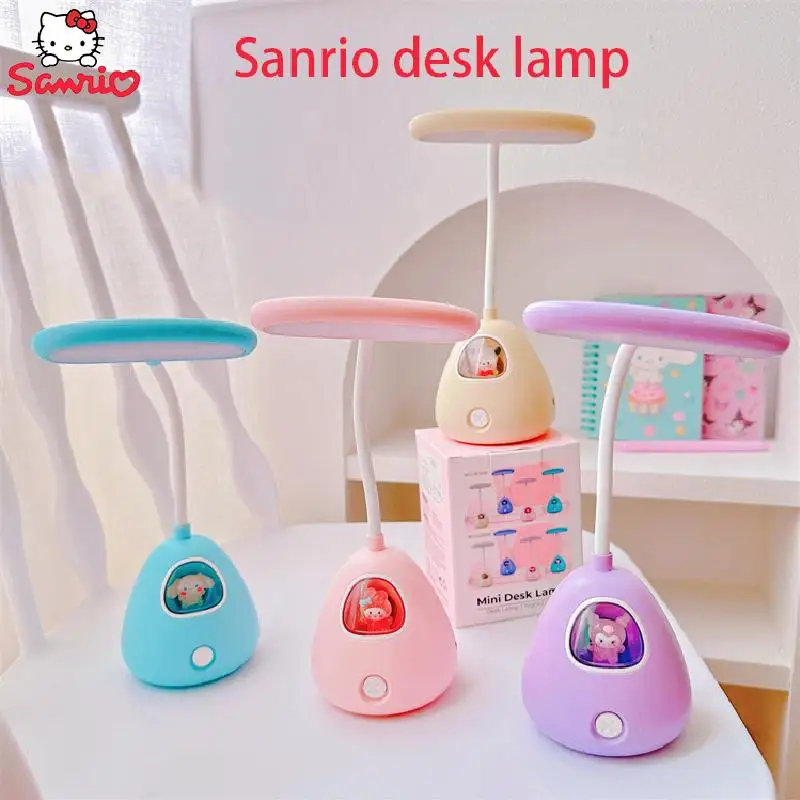 

Kawaii Sanrio Kuromi My Melody Cinnamoroll настольная лампа, ночник, настольная лампа, Usb регулируемая светодиодная лампа, белый цвет, подарок для студентов