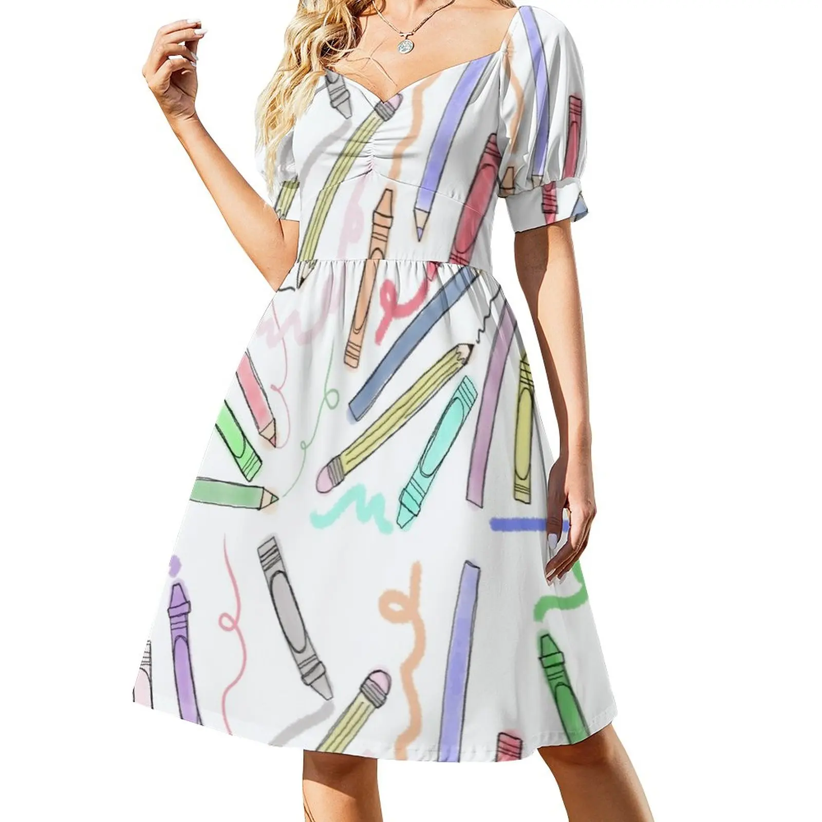 

Crayons & Color Pencils Sleeveless Dress Dresses for wedding party women's summer dress 2024