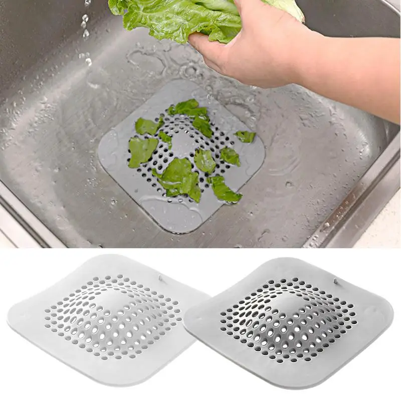 Silicone Sink Strainer Multifunctional Kitchen Sink Strainer Shower Drain Hair Catcher With Suction Cup For Kitchen & Bathroom