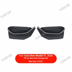 Premium Molded Door Side Storage Box - Full Coverage TPE Front & Rear Door Organizer Tray (Rear Door 2pcs)
