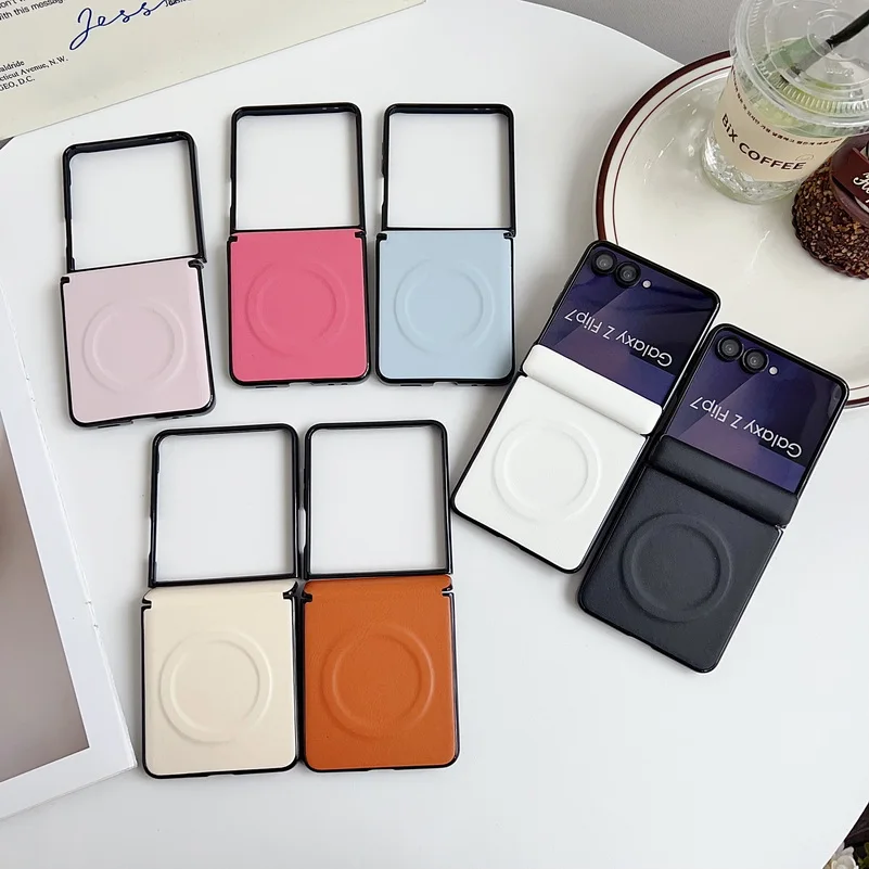 Schlanke Leder Handyhülle Mit Magnetring Für Samsung Galaxy Flip_voghion.com